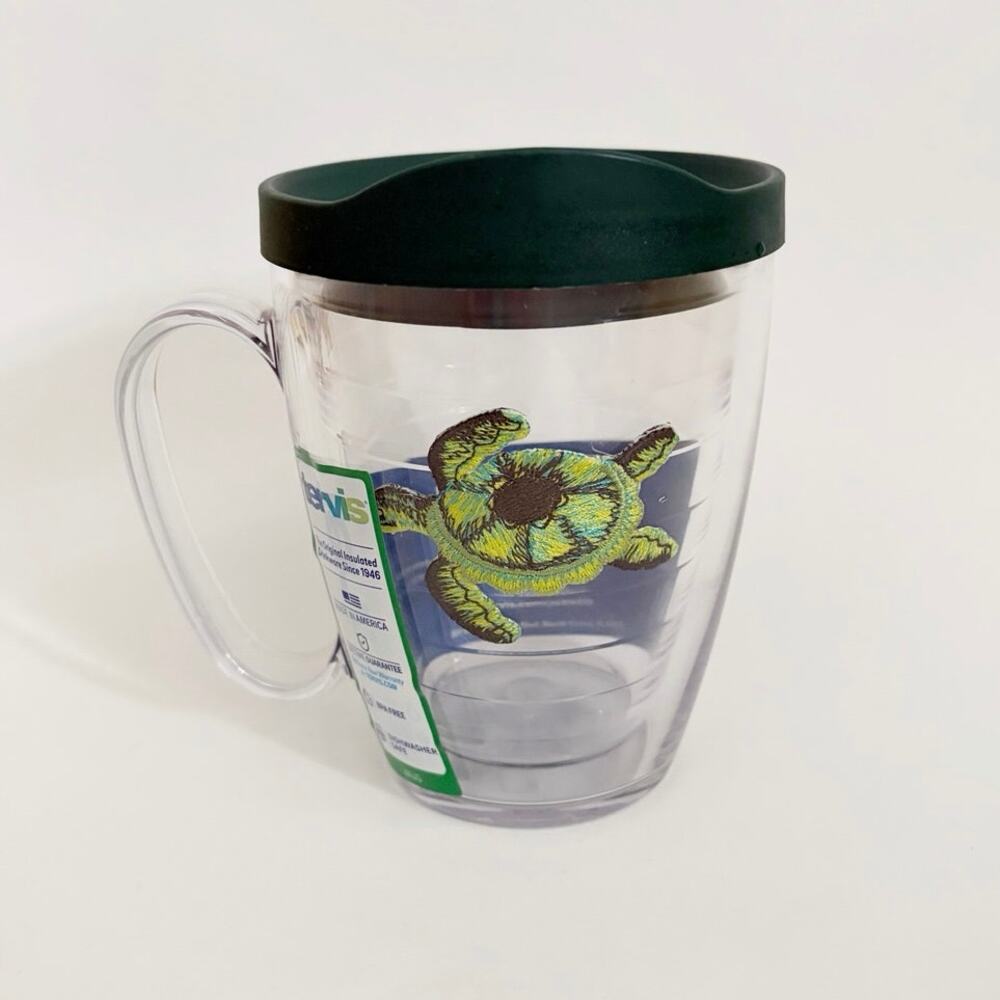 Tervis Sea Turtle Tumbler Mug Lid NWT Green